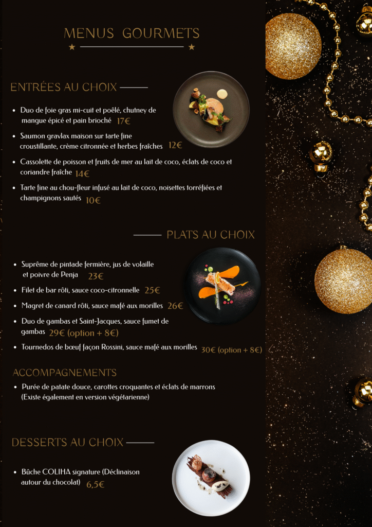 Nos entrées et plats pour Noël